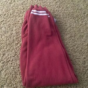 red sweatpants